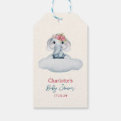 Rosa und blaue moderne Babydusche Geschenkanhänger (Rückseite)