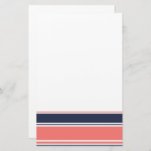 Rosa und blaue moderne Streifen Briefpapier (Vorne/Hinten)