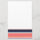 Rosa und blaue moderne Streifen Briefpapier (Vorderseite)