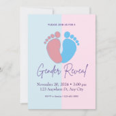 Rosa und blaue Niedliche Geschlechtskrankheit Einladung (Vorderseite)