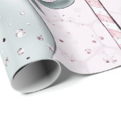 Rosa und blaue Ornamente Weihnachten Geschenkpapier (Rolleneckpunkt)