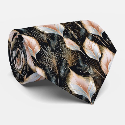 Rosa und blaue Pampas Gras Glitzer Krawatte (Gerollt)