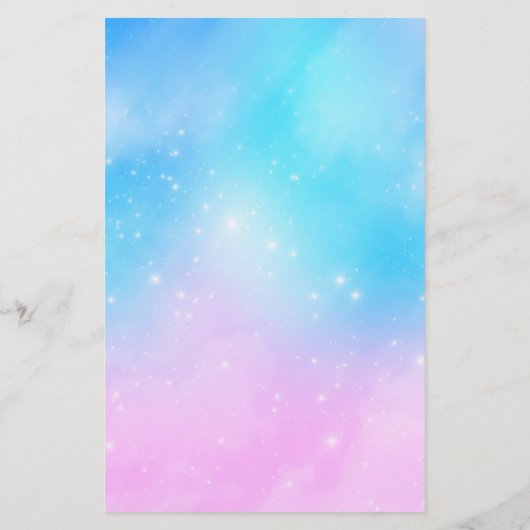 Rosa und blaue Pastellfarben Gradient Sky Briefpapier (Rückseite)
