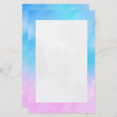 Rosa und blaue Pastellfarben Gradient Sky Briefpapier (Vorne/Hinten)