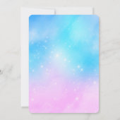Rosa und blaue Pastellfarben Gradient Sky Geburtst Einladung (Rückseite)