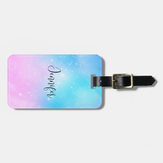 Rosa und blaue Pastellfarben Gradient Sky Gepäckanhänger (Vorderseite horizontal)
