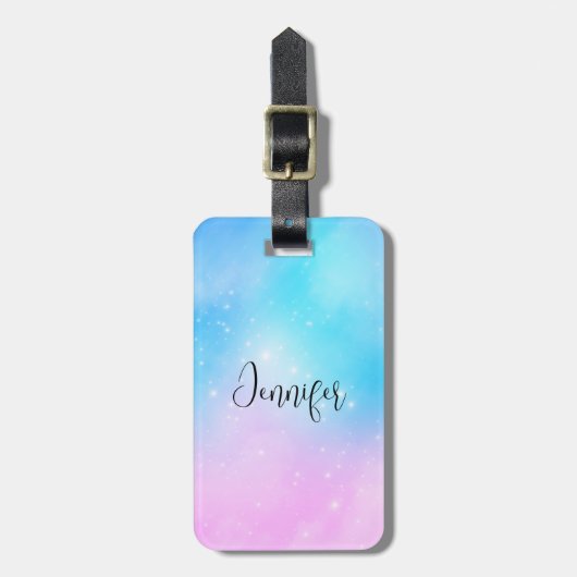 Rosa und blaue Pastellfarben Gradient Sky Gepäckanhänger (Vorderseite vertikal)