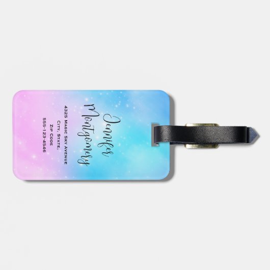 Rosa und blaue Pastellfarben Gradient Sky Gepäckanhänger (Rückseite horizontal)