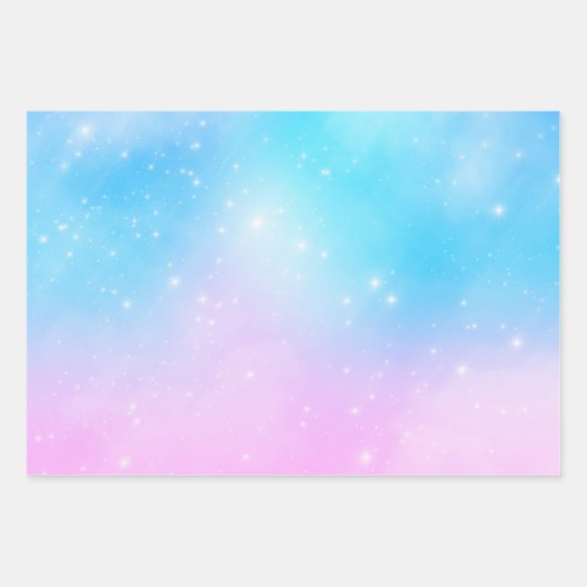 Rosa und blaue Pastellfarben Gradient Sky Geschenkpapier Set (Vorderseite 2)