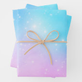 Rosa und blaue Pastellfarben Gradient Sky Geschenkpapier Set (Beispiel)