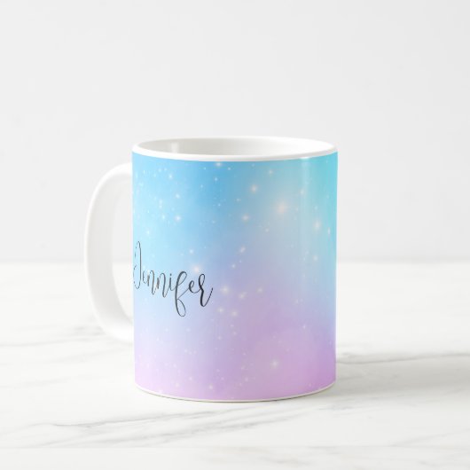 Rosa und blaue Pastellfarben Gradient Sky Kaffeetasse (Vorderseite Links)
