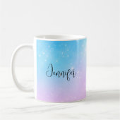Rosa und blaue Pastellfarben Gradient Sky Kaffeetasse (Links)