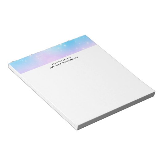 Rosa und blaue Pastellfarben Gradient Sky Notizblock (angewinkelt)