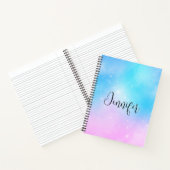 Rosa und blaue Pastellfarben Gradient Sky Notizblock (Innenseite)