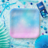 Rosa und blaue Pastellfarben Gradient Sky Pappteller (Party)