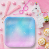 Rosa und blaue Pastellfarben Gradient Sky Pappteller (Party)