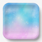 Rosa und blaue Pastellfarben Gradient Sky Pappteller (Vorderseite)