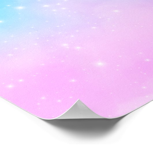 Rosa und blaue Pastellfarben Gradient Sky Poster (Ecke)