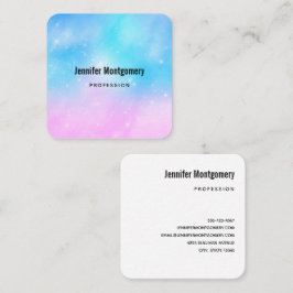 Rosa und blaue Pastellfarben Gradient Sky Quadratische Visitenkarte