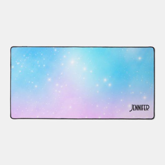 Rosa und blaue Pastellfarben Gradient Sky Schreibtischunterlage (Vorderseite)