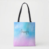 Rosa und blaue Pastellfarben Gradient Sky Tasche (Vorderseite)