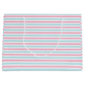 Rosa und blaue Pastellstreifen Große Geschenktüte (Vorderseite)