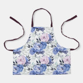 Rosa und blaue Peony Floral All-over Print-Schürze Schürze (Vorderseite)