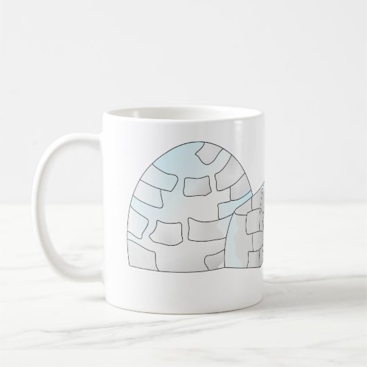 Rosa und blaue Pinguine im Iglu Kaffeetasse (Links)