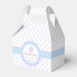 Rosa und blaue Polka Dots Gender Reveal Baby Dusch Geschenkschachtel