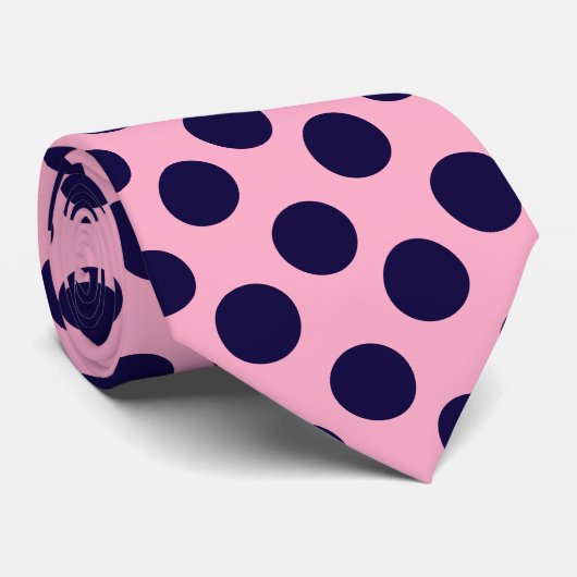 Rosa und blaue Polka-Punkt-Krawatte Krawatte (Gerollt)