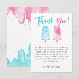 Rosa und blaue Population Party Dankeskarte