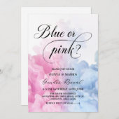 Rosa und blaue Raucherentdeckung Einladung (Vorne/Hinten)