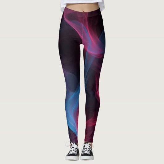 Rosa und blaue Rauchschwindel Leggings (Vorderseite)