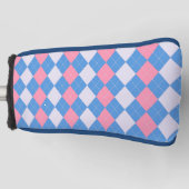 Rosa und blaue Raute Golf Head Cover Headcover (Vorderseite)