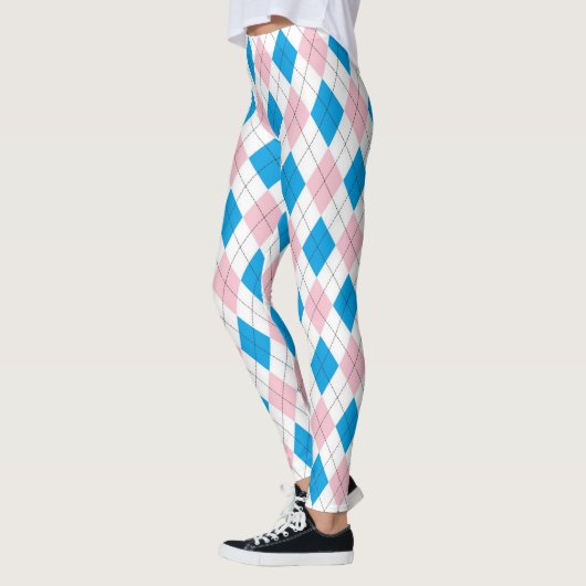 Rosa und blaue Raute Leggings (Links)