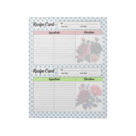 Rosa und blaue Rezept Notizblock