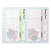 Rosa und blaue Rezept Notizblock (Vorderseite)