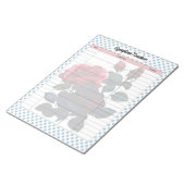 Rosa und blaue Rose als Symptom Tracker Notizblock (angewinkelt)