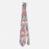 Rosa und blaue Rose Blume Floral Neck Tie Krawatte (Vorderseite)