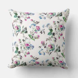 Rosa und blaue Rose Blumen Außenkissen Kissen