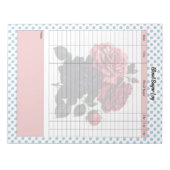 Rosa und blaue Rose Blutzuckerprotokoll Notizblock (Vorderseite)