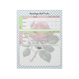 Rosa und blaue Rose Blutzuckerprotokoll Notizblock