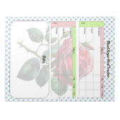 Rosa und blaue Rose Blutzuckerprotokoll Notizblock (Vorderseite)