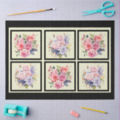 Rosa und blaue Rose Bouquets gepolstert Decoupage Seidenpapier (Basteln)