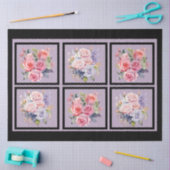Rosa und blaue Rose Bouquets gepolstert Decoupage Seidenpapier (Basteln)