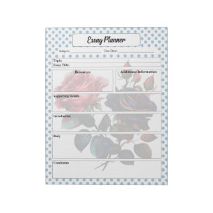 Rosa und blaue Rose Essay Planner Notizblock