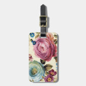 Rosa und blaue Rose Gepäckanhänger (Vorderseite vertikal)