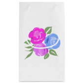 Rosa und blaue Rose Geschenktasche Kleine Geschenktüte (Rückseite)