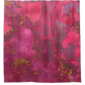 Rosa und blaue Rose Goldfarben Edelsteinmarmor Ros Duschvorhang (Vorderseite)