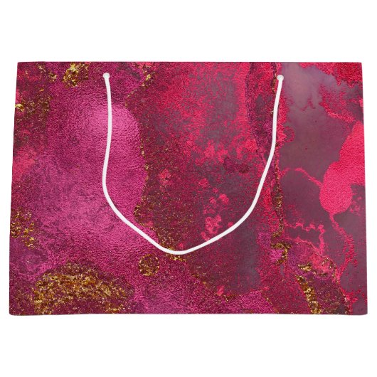 Rosa und blaue Rose Goldfarben Edelsteinmarmor Ros Große Geschenktüte (Vorderseite)
